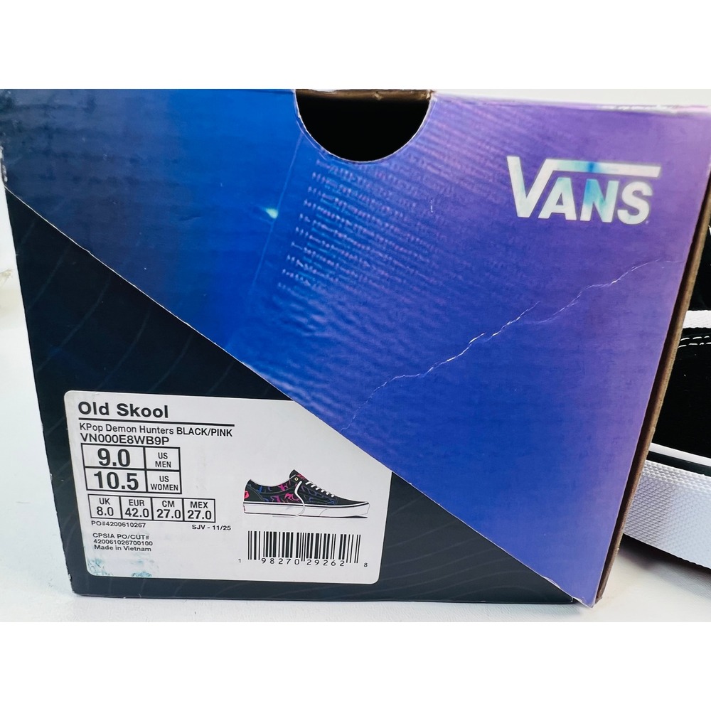 Vans Old Skool KPop Demon Hunters Saja Boys Black Pink Men 9 VN000E8WB9P - Picture 3 of 8